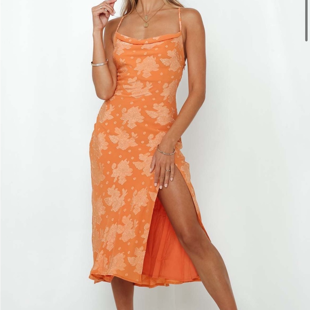 Orange Midi Dress - Hello Molly